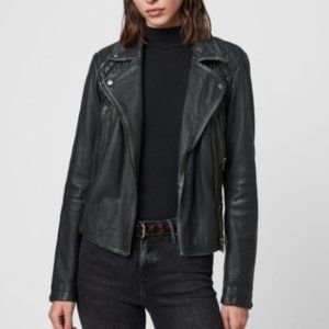 Never Worn CARGO LEATHER BIKER JACKET Quilted